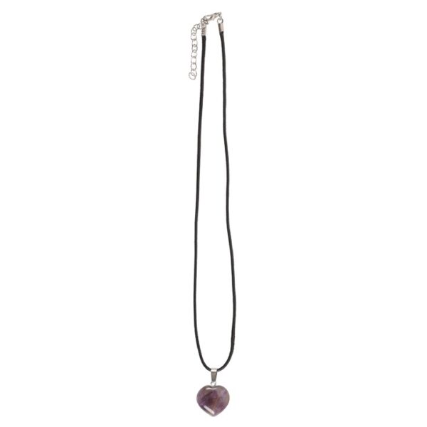 Amethyst Healing Crystal Heart Necklace - Image 2