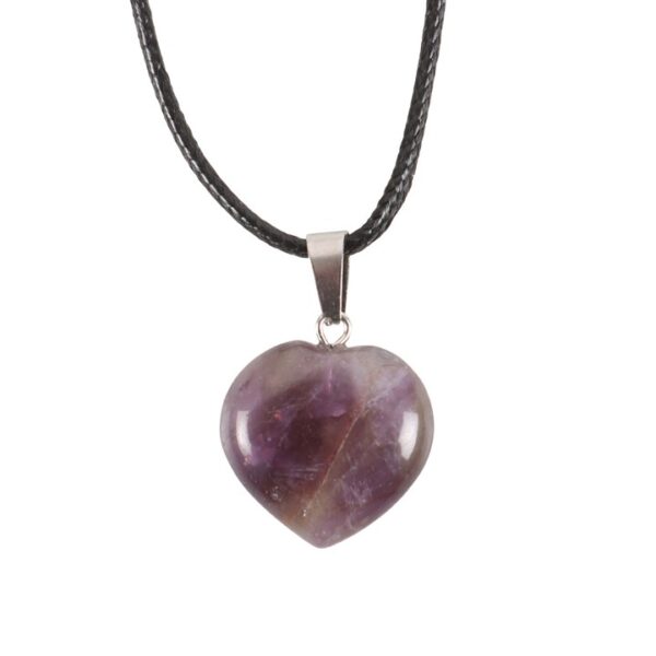 Amethyst Healing Crystal Heart Necklace - Image 3