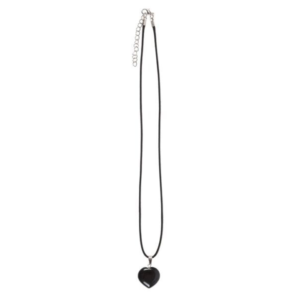 Black Obsidian Healing Crystal Heart Necklace - Image 2