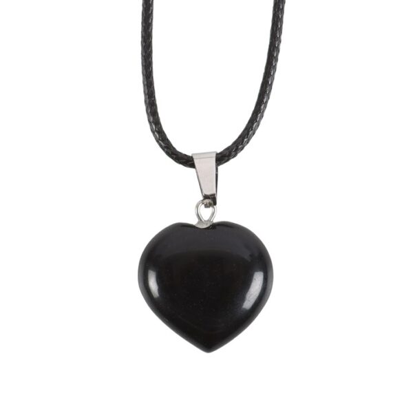 Black Obsidian Healing Crystal Heart Necklace - Image 3