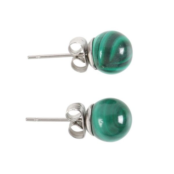 Malachite Semi Precious Crystal Earrings - Image 3