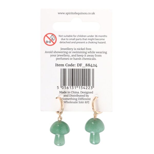 Aventurine Crystal Mushroom Earrings - Image 2