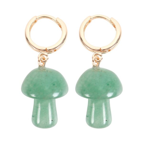 Aventurine Crystal Mushroom Earrings - Image 3