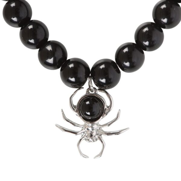 Spider Black Obsidian Beaded Bracelet - Image 3