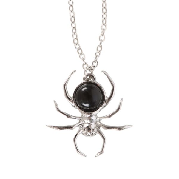 Black Obsidian Spider Pendant Necklace - Image 2