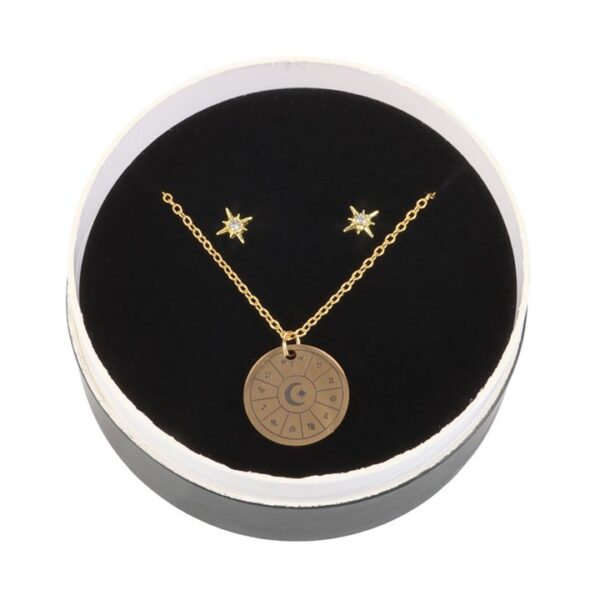 Astrology Wheel Earring And Necklace Set - Image 2