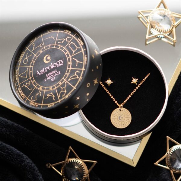 Astrology Wheel Earring And Necklace Set - Image 4