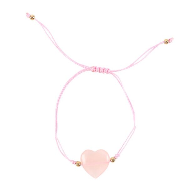 You Are Loved Rose Quartz Crystal Heart Bracelet - Image 2