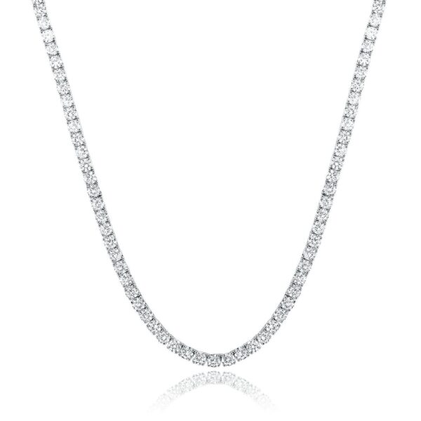 S925 Silver 4 Claw 2Mm/4Mm Zircon Tennis Necklace - Image 7