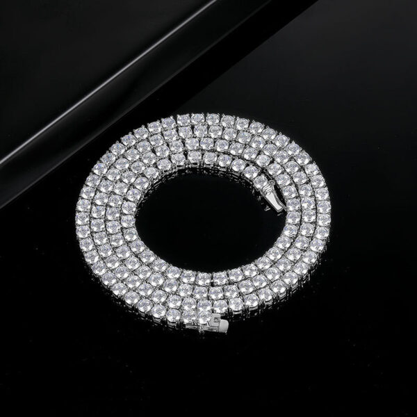 S925 Silver 4 Claw 2Mm/4Mm Zircon Tennis Necklace - Image 4