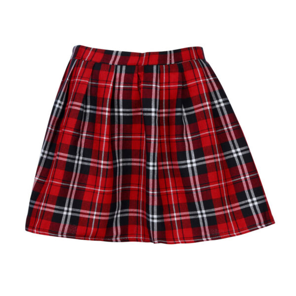 Fashion Women'S Plaid Mid-Waist Pleated Skirt - Image 5