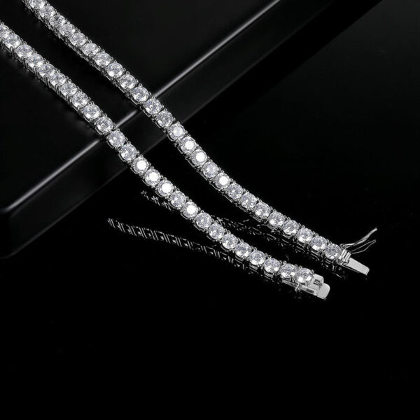 S925 Silver 4 Claw 2Mm/4Mm Zircon Tennis Necklace - Image 3