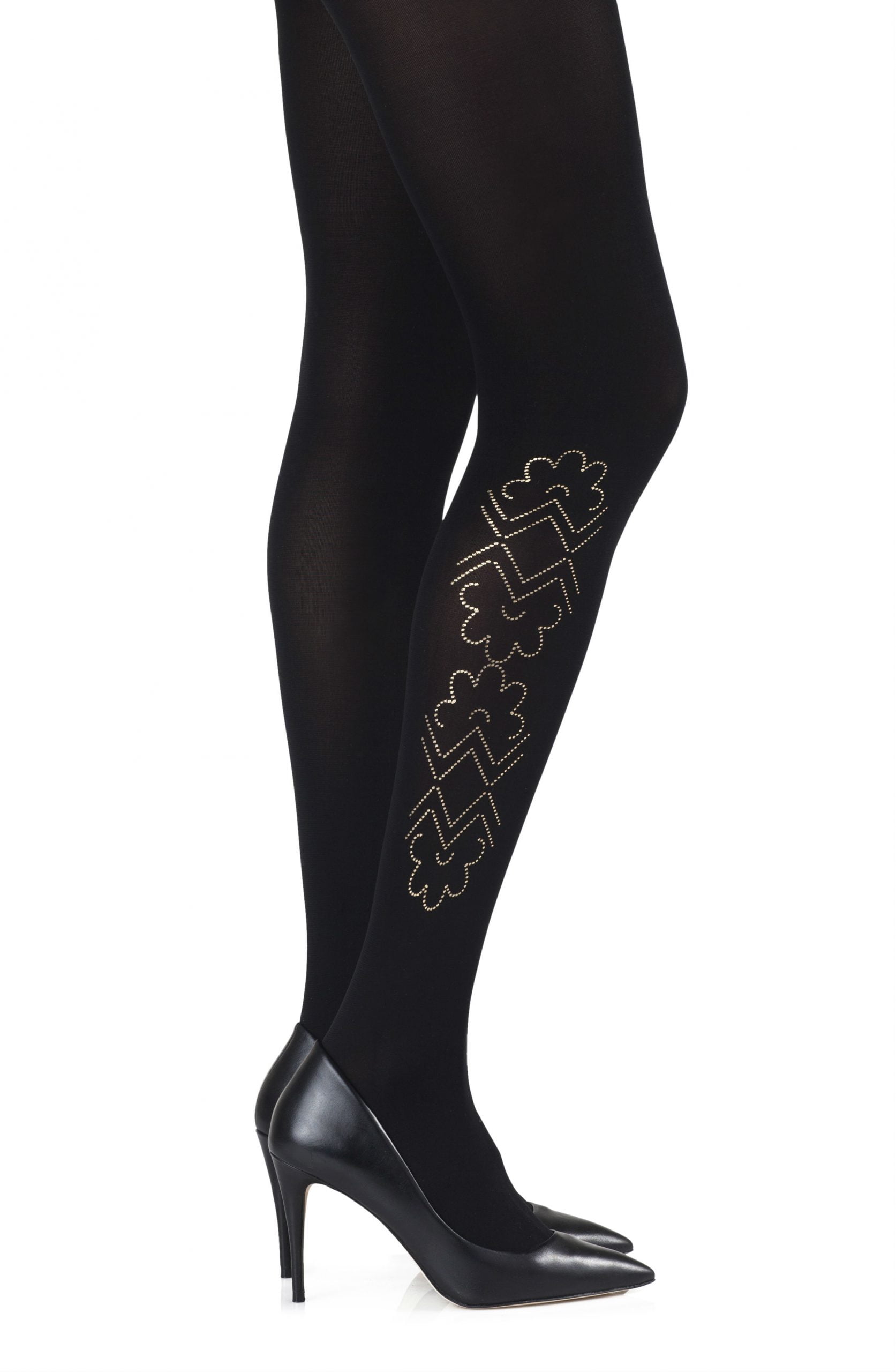Zohara 'Caught In The Metal' Black Print Tights